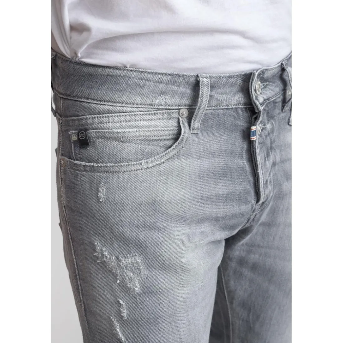 Jeans ajusté stretch 700/11, longueur 34 gris Luke en coton