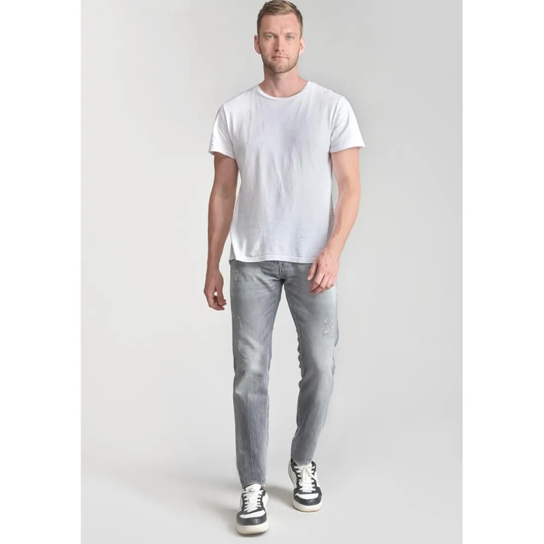Jeans ajusté stretch 700/11, longueur 34 gris Luke en coton