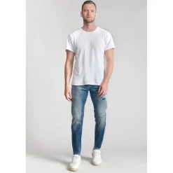 Jeans ajusté stretch Beny 700/11, longueur 34 bleu en coton