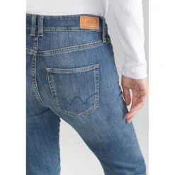 jeans Basic 400/19 mom taille haute vintage bleu N°3 en coton