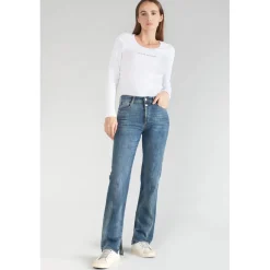 jeans Basic 400/19 mom taille haute vintage bleu N°3 en coton