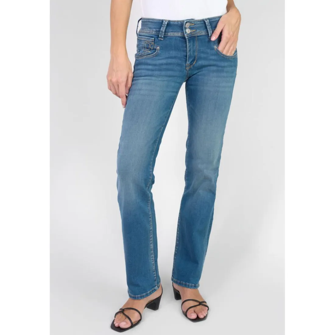 Jeans bootcut 2002, longueur 34 bleu en coton Vivi