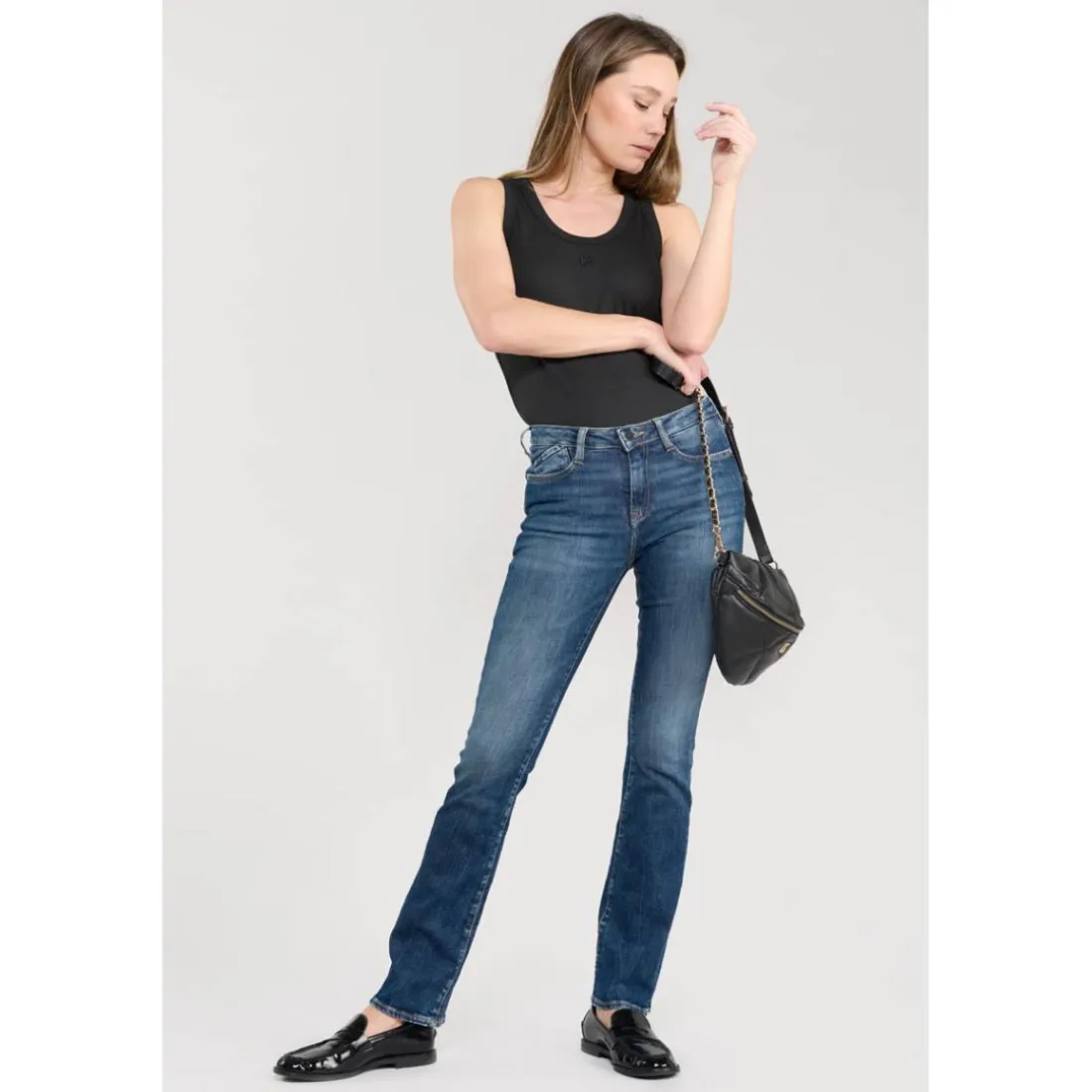 Jeans bootcut POWER bootcut, longueur 34 bleu Noor en coton