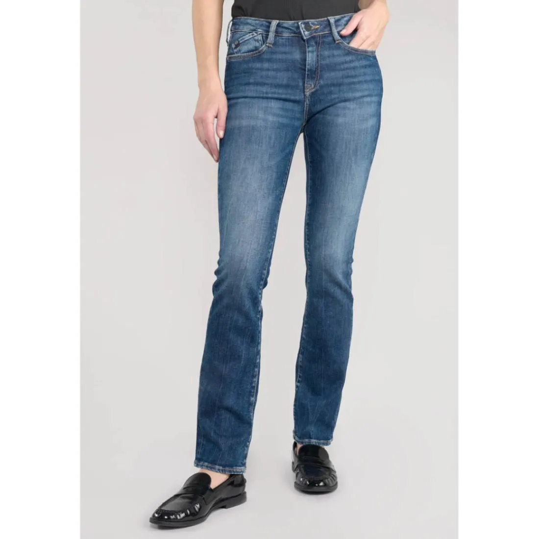 Jeans bootcut POWER bootcut, longueur 34 bleu Noor en coton