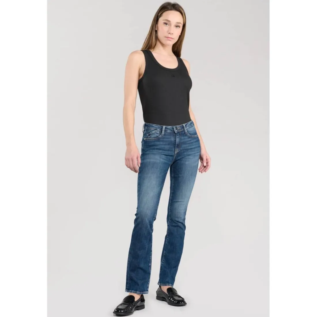 Jeans bootcut POWER bootcut, longueur 34 bleu Noor en coton