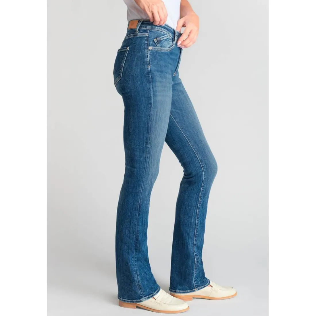 Jeans bootcut POWER bootcut, longueur 34 bleu en coton Gigi