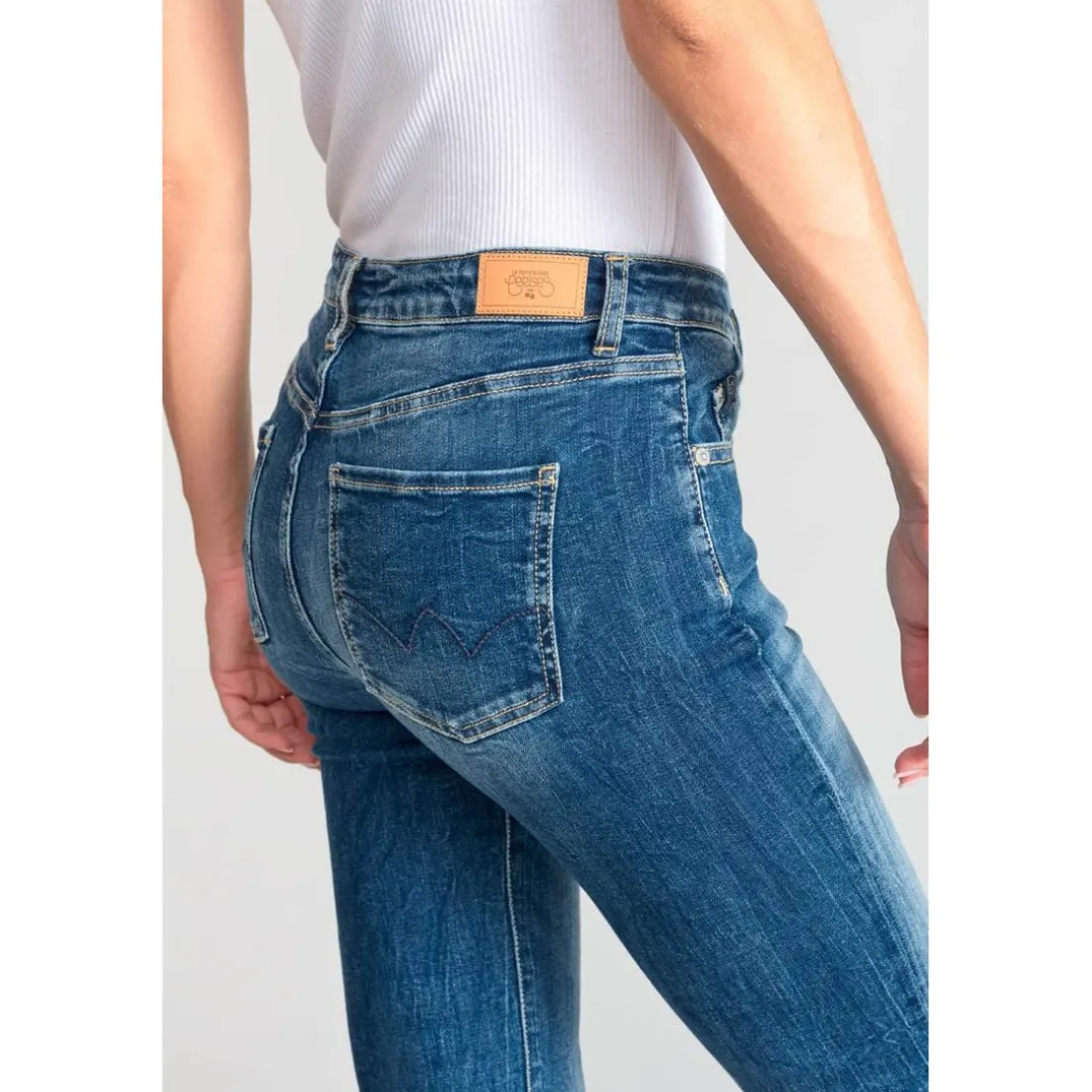 Jeans bootcut POWER bootcut, longueur 34 bleu en coton Gigi
