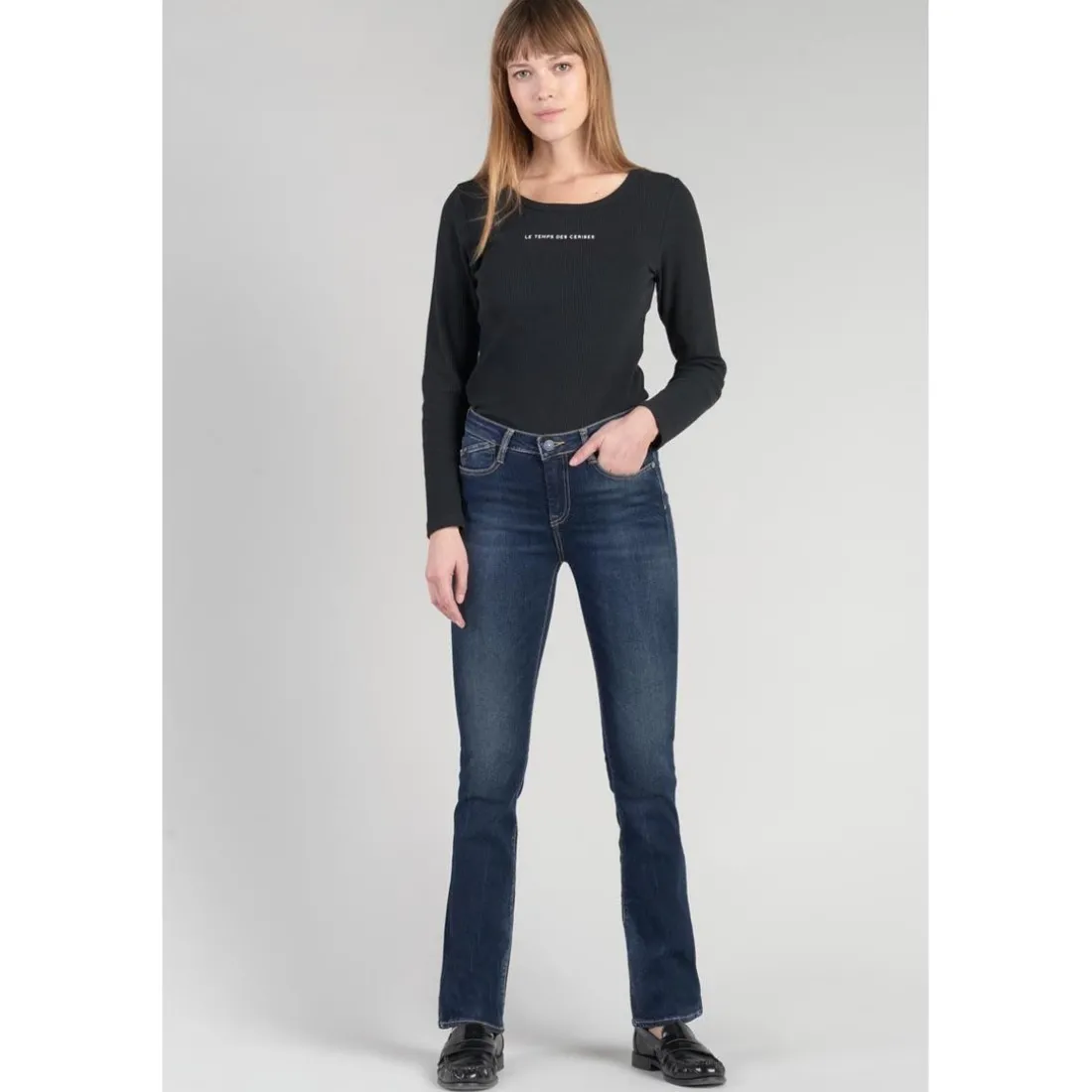 Jeans bootcut POWER bootcut, longueur 34 bleu en coton Ida