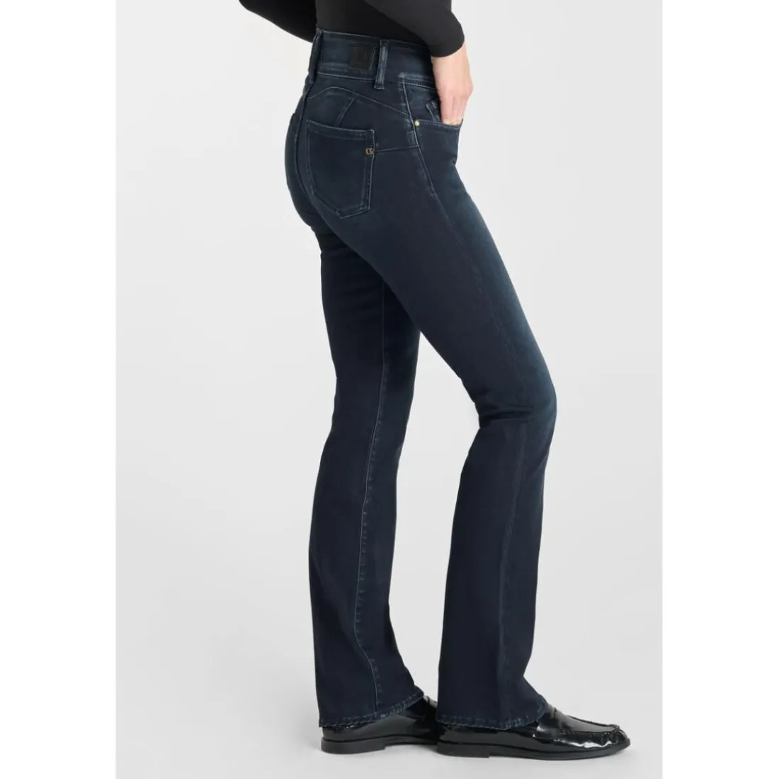 Jeans bootcut ULTRABOO, longueur 34 bleu en coton Eve