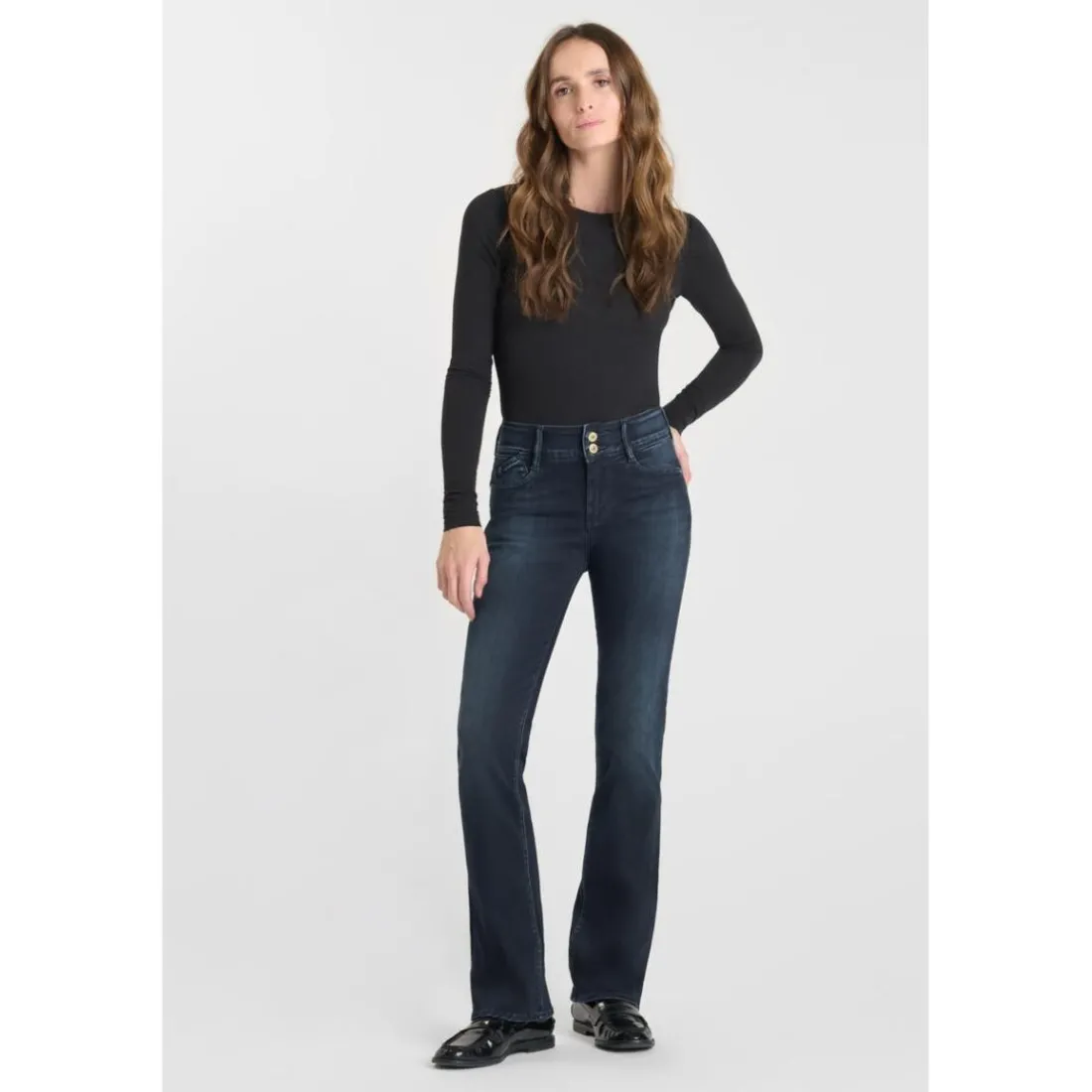 Jeans bootcut ULTRABOO, longueur 34 bleu en coton Eve