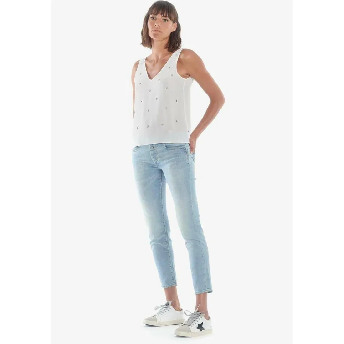 Jeans boyfit 200/43, longueur 34 bleu Bree