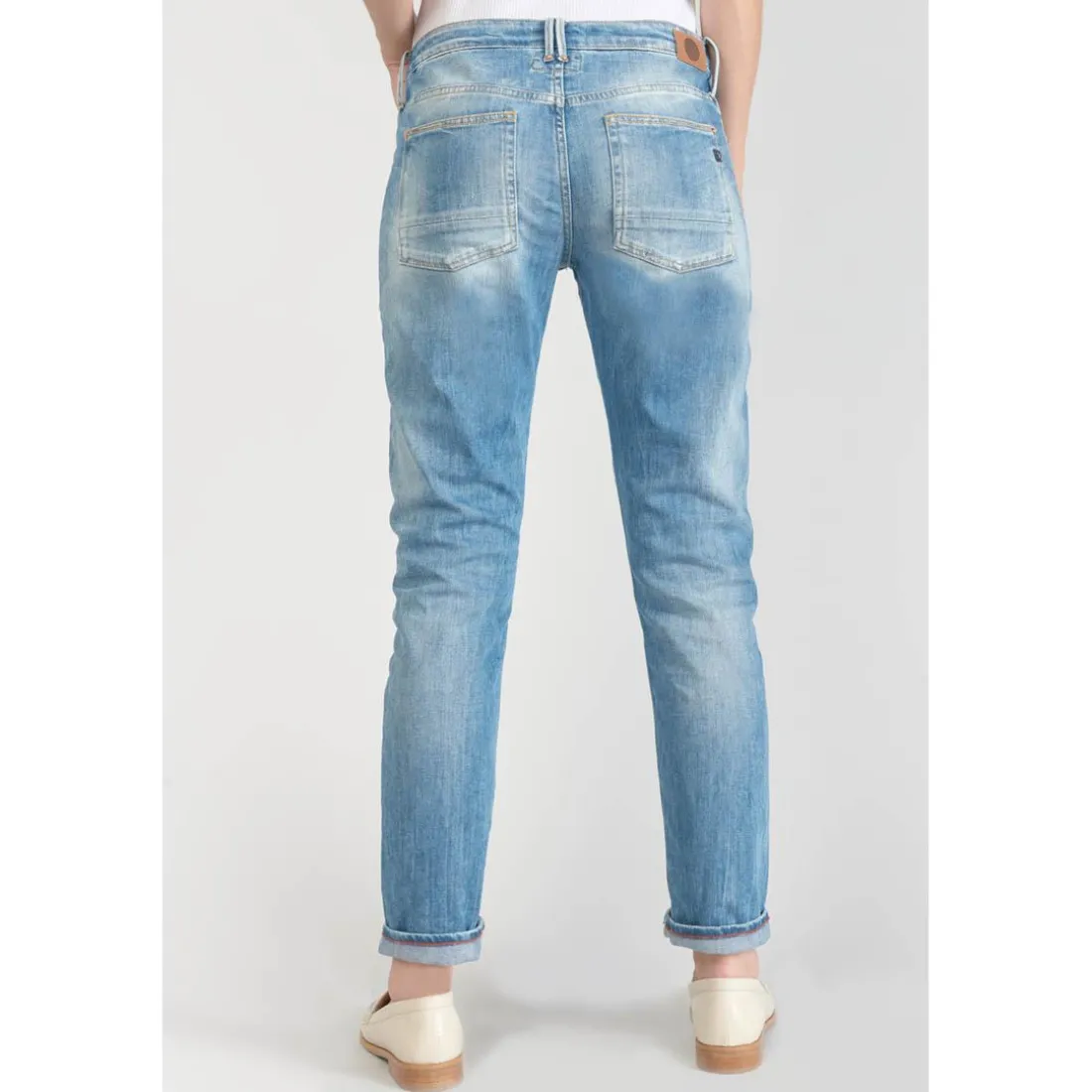 Jeans boyfit 200/43, longueur 34 bleu en coton Eve