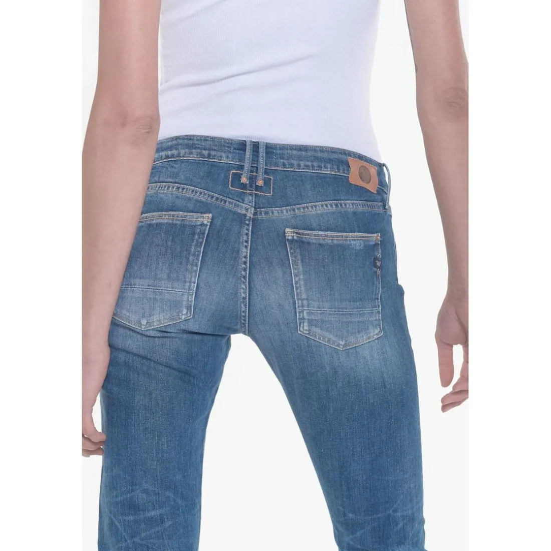 Jeans boyfit 200/43, longueur 34 bleu en coton Ora