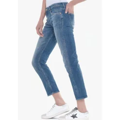 Jeans boyfit 200/43, longueur 34 bleu en coton Ora