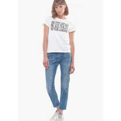 Jeans boyfit 200/43, longueur 34 bleu en coton Ora