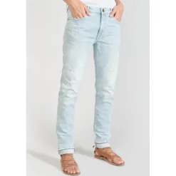 Jeans boyfit 200/43, 7/8ème bleu en coton Pia