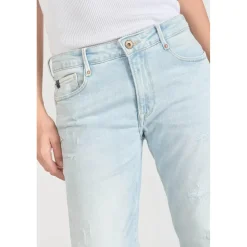 Jeans boyfit 200/43, 7/8ème bleu en coton Pia