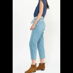 Jeans carotte SUNBURY, longueur 34 bleu en coton