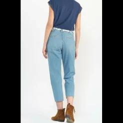 Jeans carotte SUNBURY, longueur 34 bleu en coton