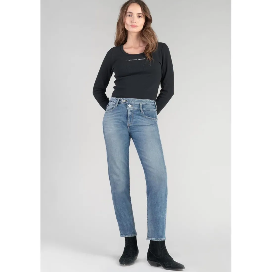 Jeans Femme coupe mom en coton