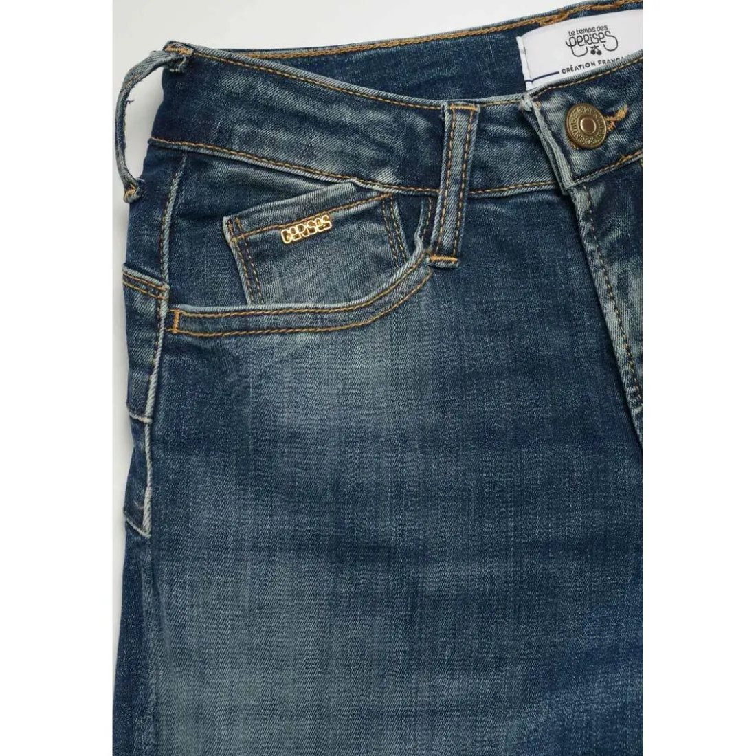 Jeans fille, pulp slim taille haute, longueur 34