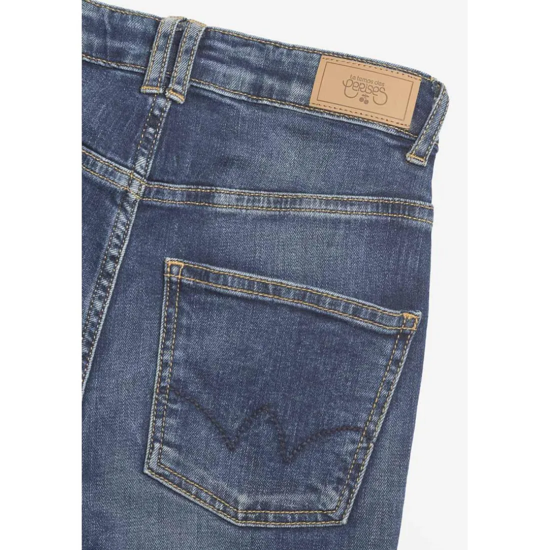 Jeans fille, Basic 400/12 mom taille haute 7/8ème bleu N°2 en coton
