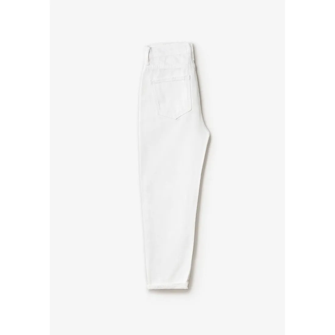 Jeans fille, boyfit COSA, 7/8ème blanc en coton