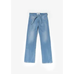 Jeans fille, droit WAVE, 7/8ème bleu