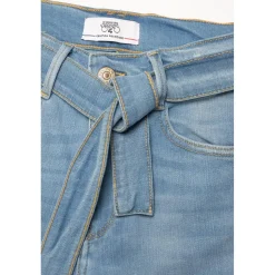Jeans fille, droit WAVE, 7/8ème bleu