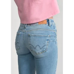 Jeans fille, flare, très évasé, longueur 34 bleu en coton