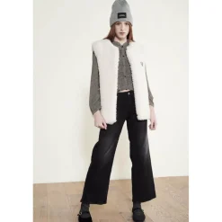 Jeans fille, flare, très évasé, longueur 34 noir en coton Demi