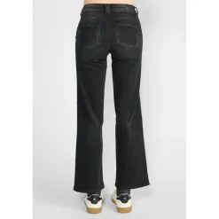 Jeans fille, flare, très évasé, longueur 34 noir en coton Demi