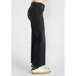 Jeans fille, flare, très évasé, longueur 34 noir en coton Demi