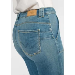 Jeans fille, flare, très évasé, longueur 34 bleu Nina en coton