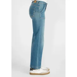 Jeans fille, flare, très évasé, longueur 34 bleu Nina en coton