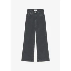 Jeans fille, Flare velours anthracite gris en coton