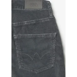 Jeans fille, Flare velours anthracite gris en coton