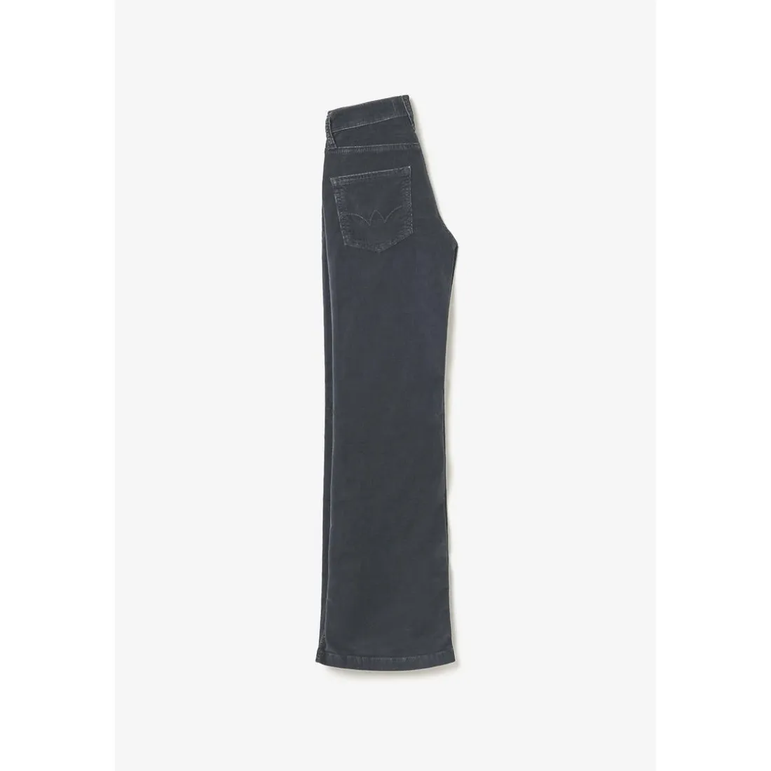 Jeans fille, Flare velours anthracite gris en coton