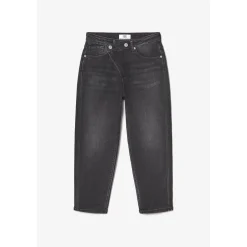 Jeans fille, loose, large COSA - Noir en coton