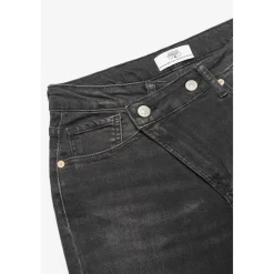 Jeans fille, loose, large COSA - Noir en coton