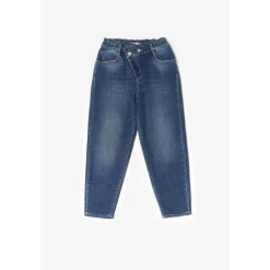 Jeans fille, loose, large DIZZY, longueur 34 bleu