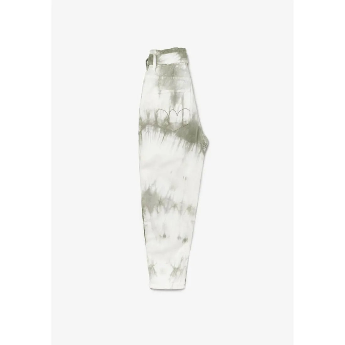 Jeans fille, loose, large MILINA, longueur 34 vert