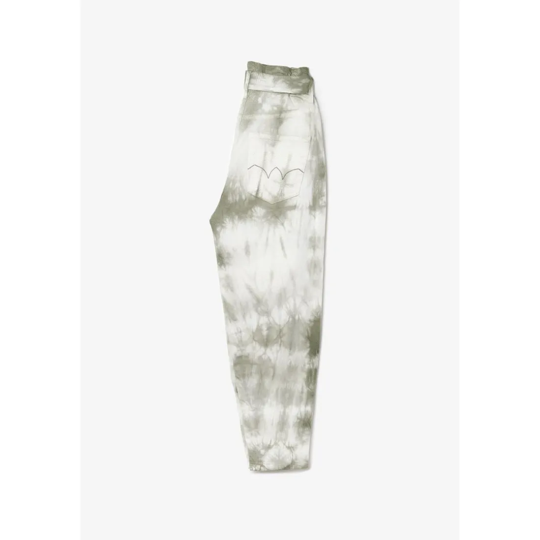 Jeans fille, loose, large MILINA, longueur 34 vert