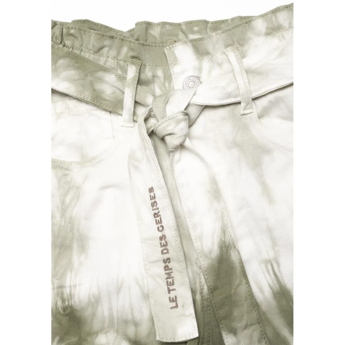 Jeans fille, loose, large MILINA, longueur 34 vert
