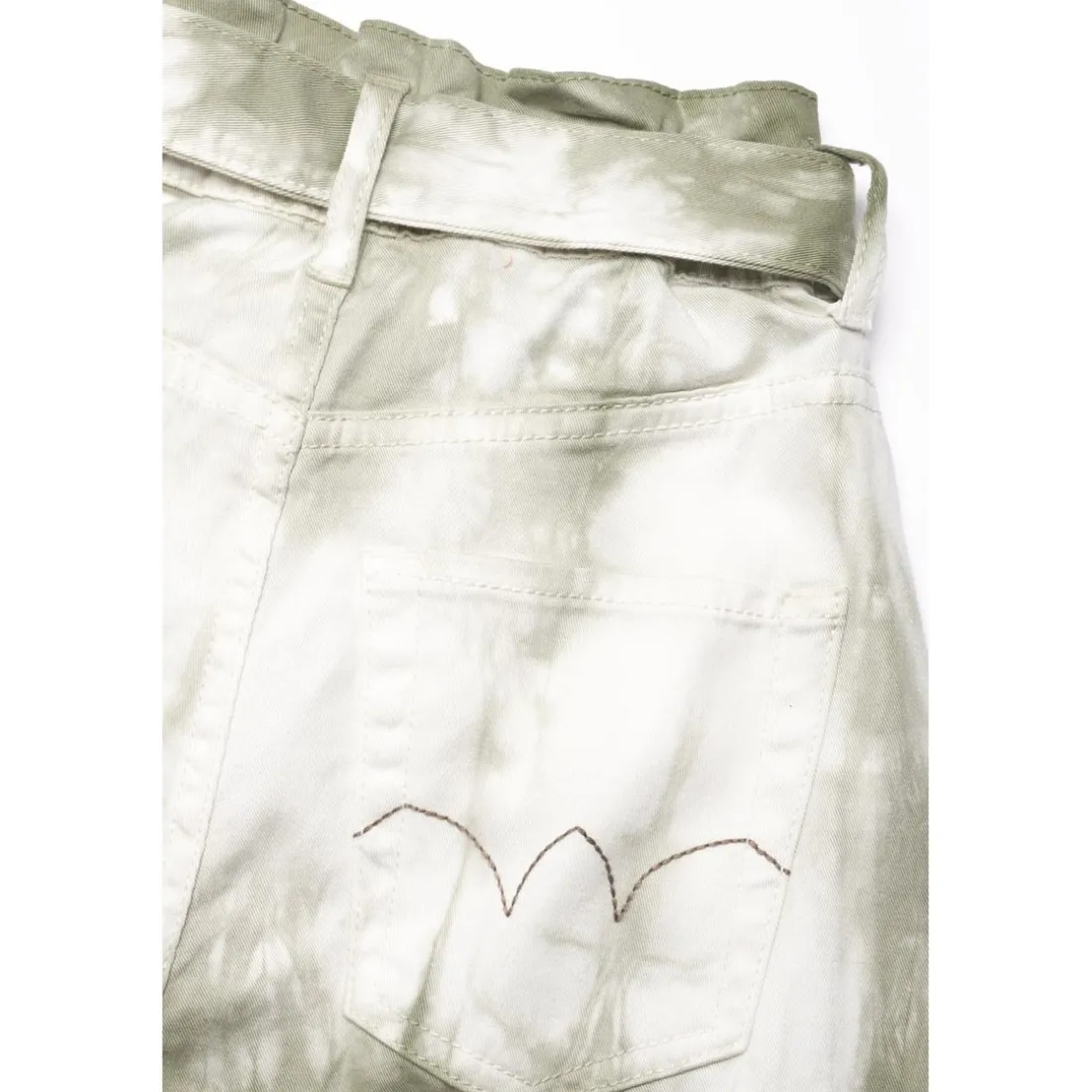 Jeans fille, loose, large MILINA, longueur 34 vert