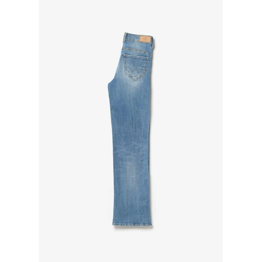Jeans fille, regular, droit pulp slim taille haute n°4, longueur 34 bleu en coton
