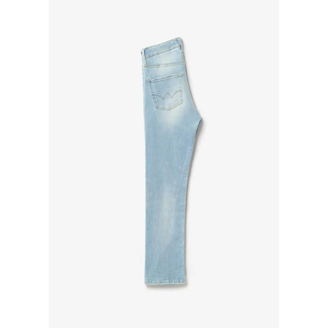 Jeans fille, regular, droit 400/12, 7/8ème bleu en coton