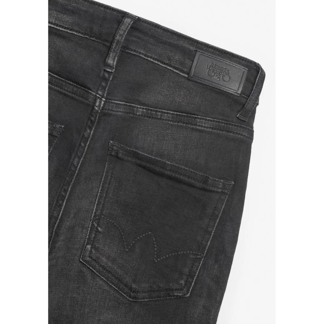 Jeans fille, regular, droit 400/14, longueur 34 noir en coton
