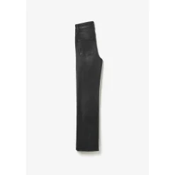 Jeans fille, regular, droit 400/14, longueur 34 noir en coton