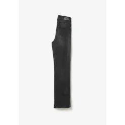 Jeans fille, regular, droit 400/14, longueur 34 noir en coton
